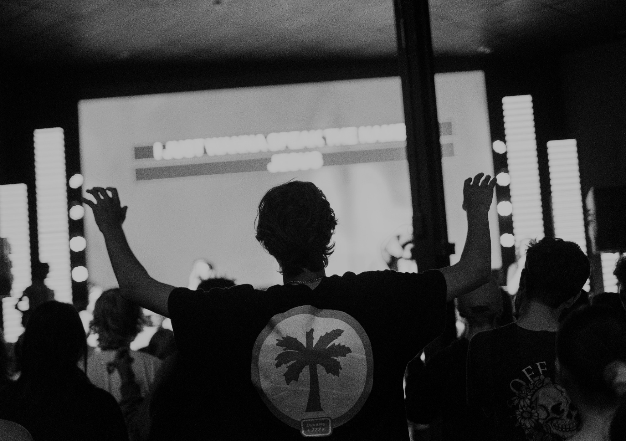 Young people worshipping